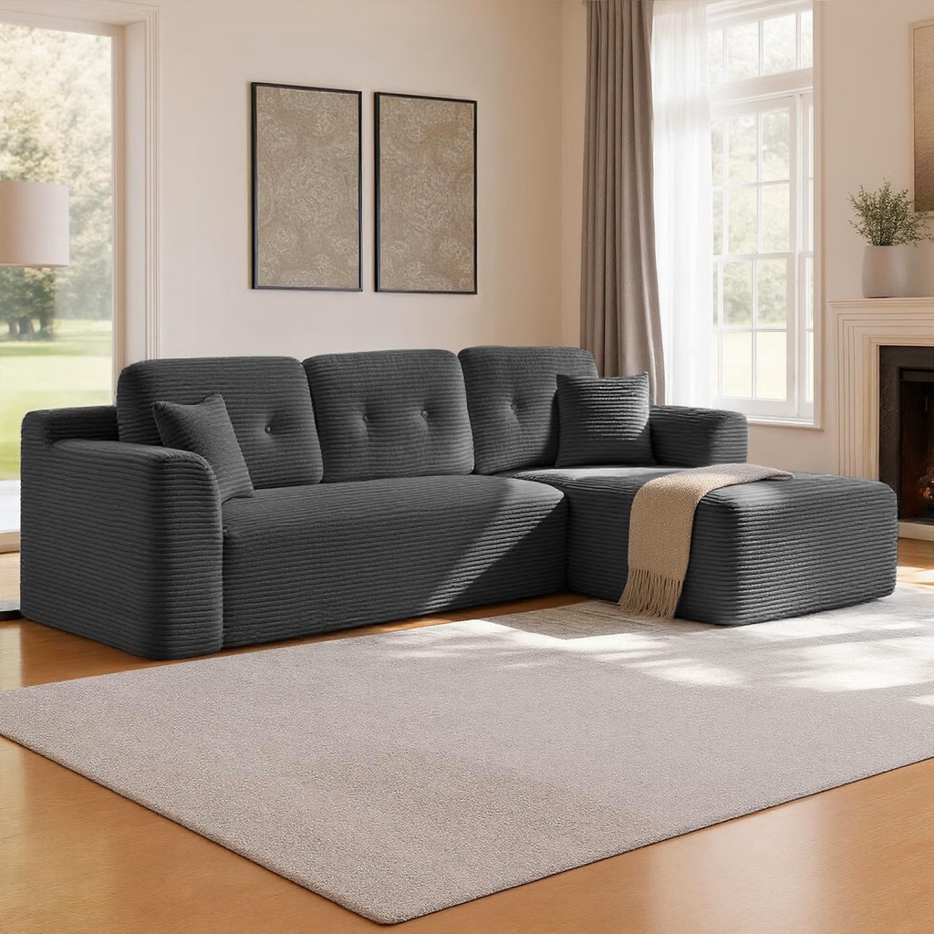 VASAGLE Canapé d’Angle, Canapé Modulable 244 cm