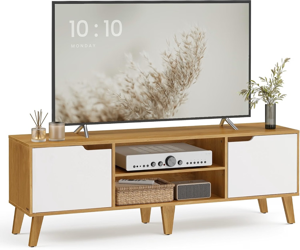 VASAGLE Meuble TV, pour Télévision jusqu'à 65 Pouces, Longueur 147 cm