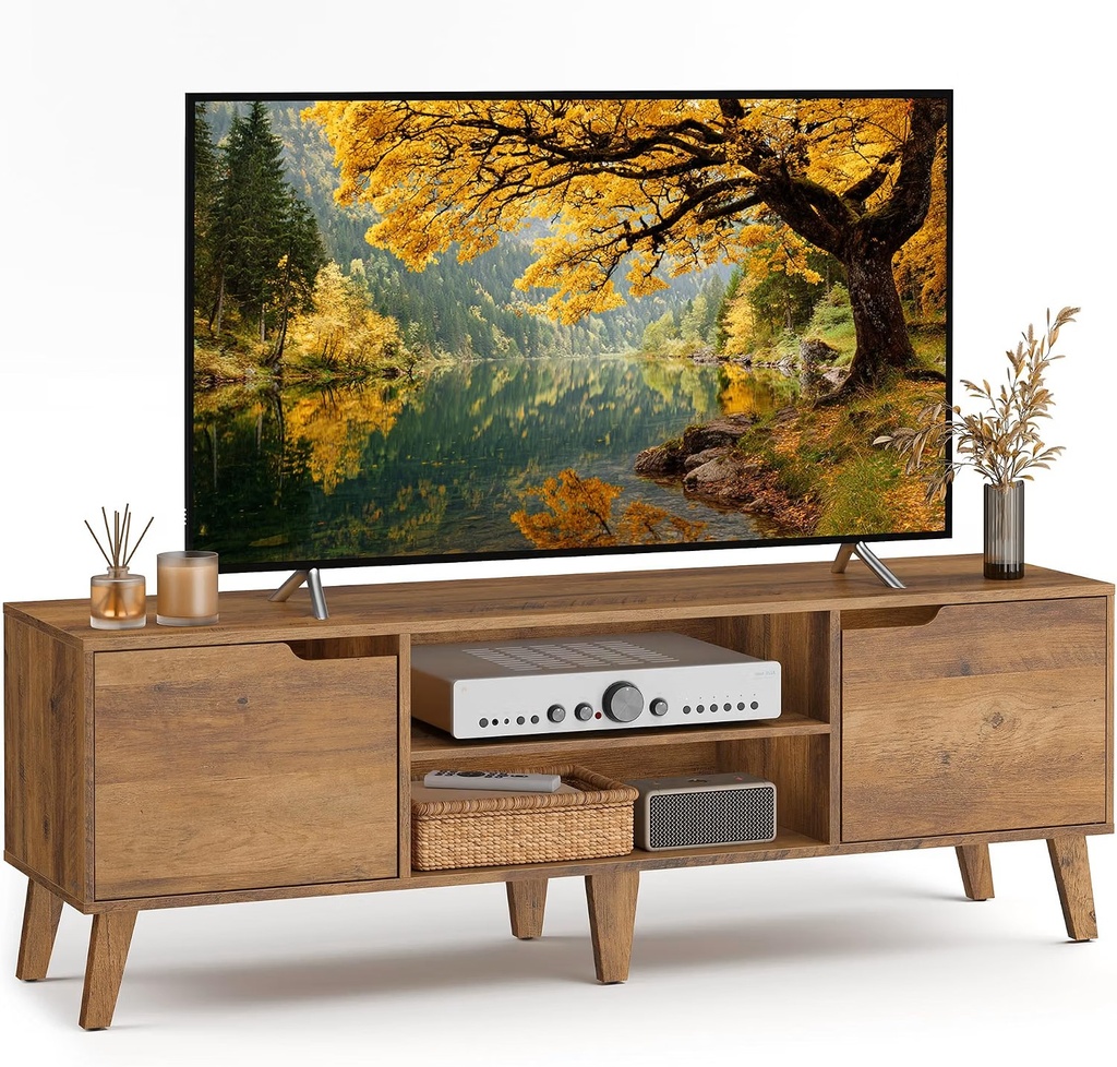VASAGLE Meuble TV, pour Télévision jusqu'à 65 Pouces, Longueur 147 cm