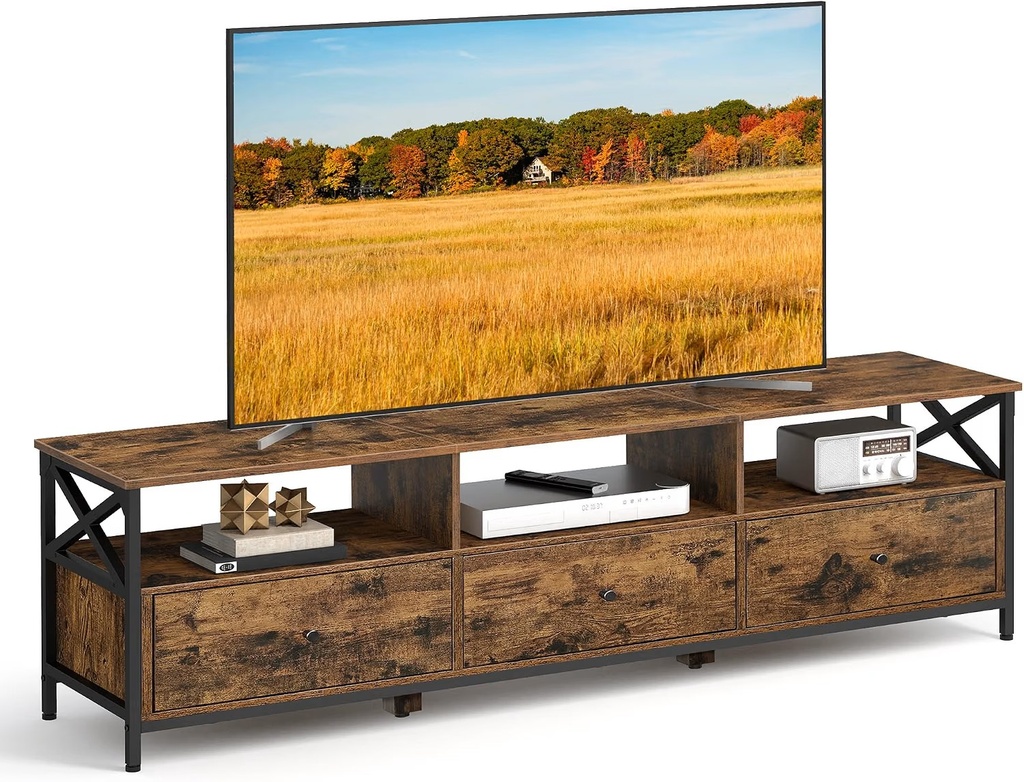 VASAGLE Meuble TV pour Télévision jusqu'à 80 Pouces, 178 x 40 x 50 cm